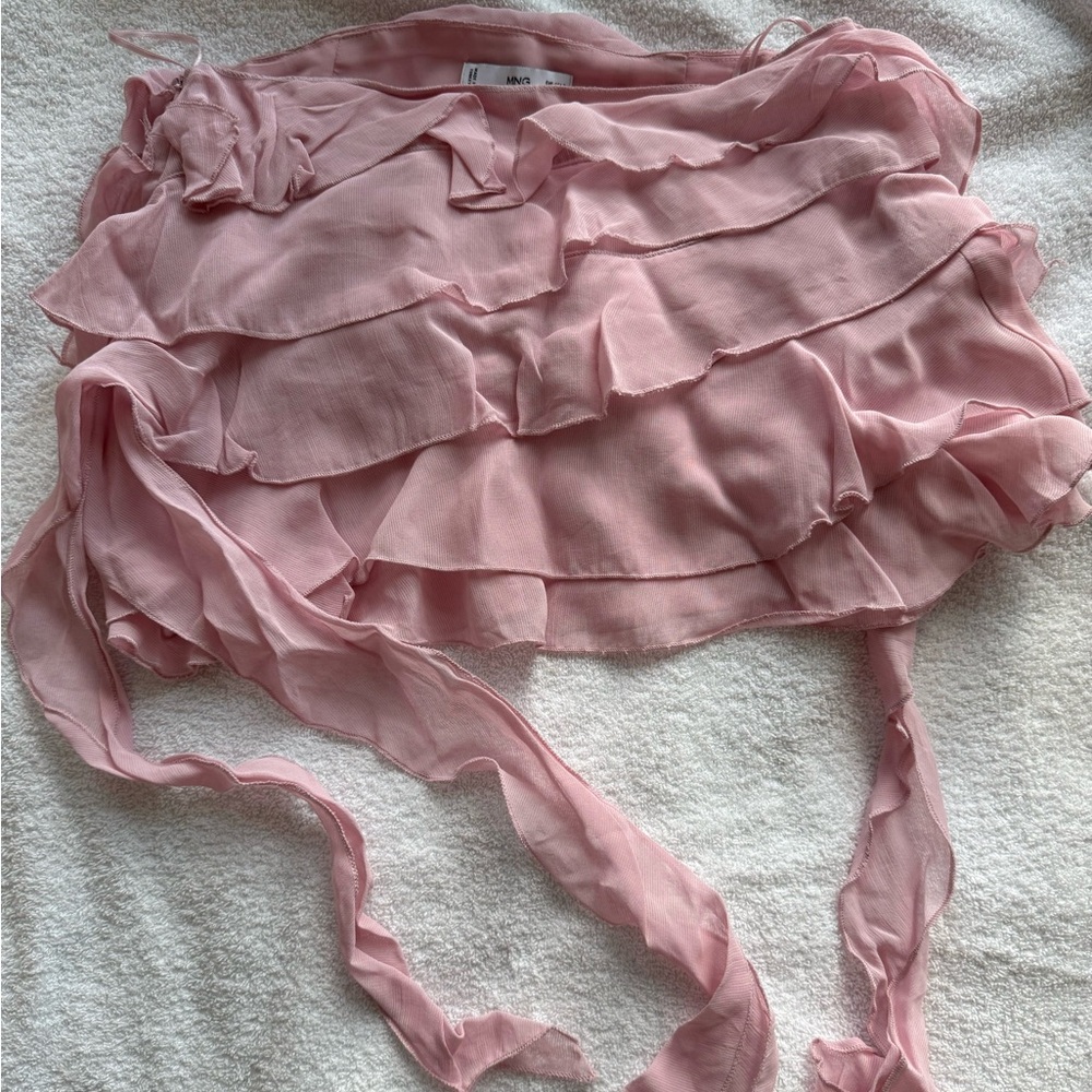 Mango ruffled chiffon skirt